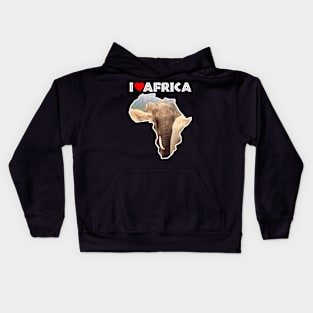 I Love Africa Elephant Family Kids Hoodie